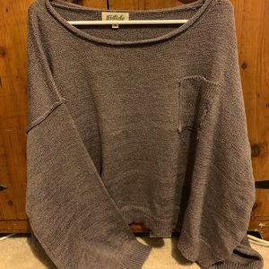 Off the shoulder crop sweater